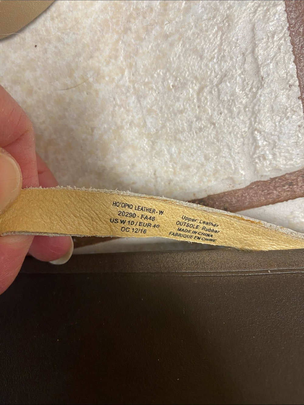 OluKai Women's Dark Brown Footbed Flip Flops with Tan/gold Straps - Picture 3 of 6